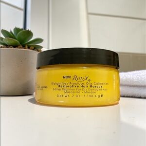 Revlon Roux Restorative Hair Masque Yellow Jar with Black Lid